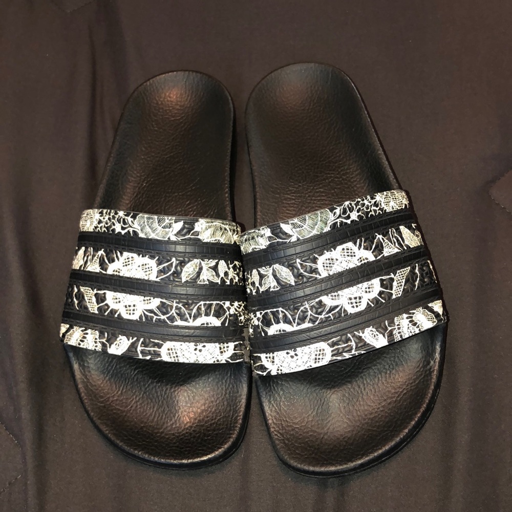 Adidas floral slides